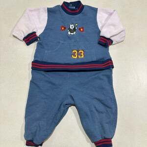 Vintage Buster Brown Boys Football Bear Sweatshirt and Pants Set 18M